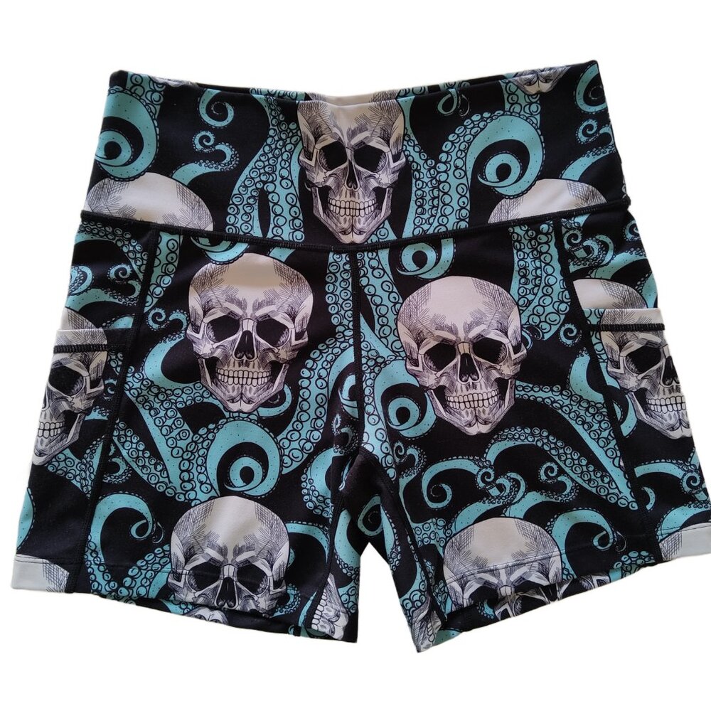 Constantly Varied Gear Women's 6" Inseam Workout Shorts Skull & Tentacles MEDIUM